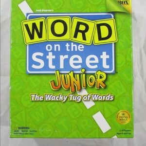 Word on the street Jr Board Game Open Box NEW Factory Sealed Pieces Wacky Words